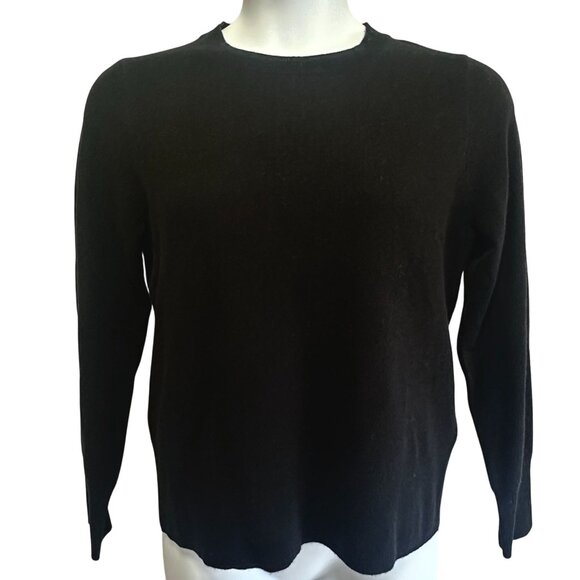 J CREW Black Cashmere Classic-fit Crewneck Sweater Black Size M Style #BA400 - Picture 4 of 10
